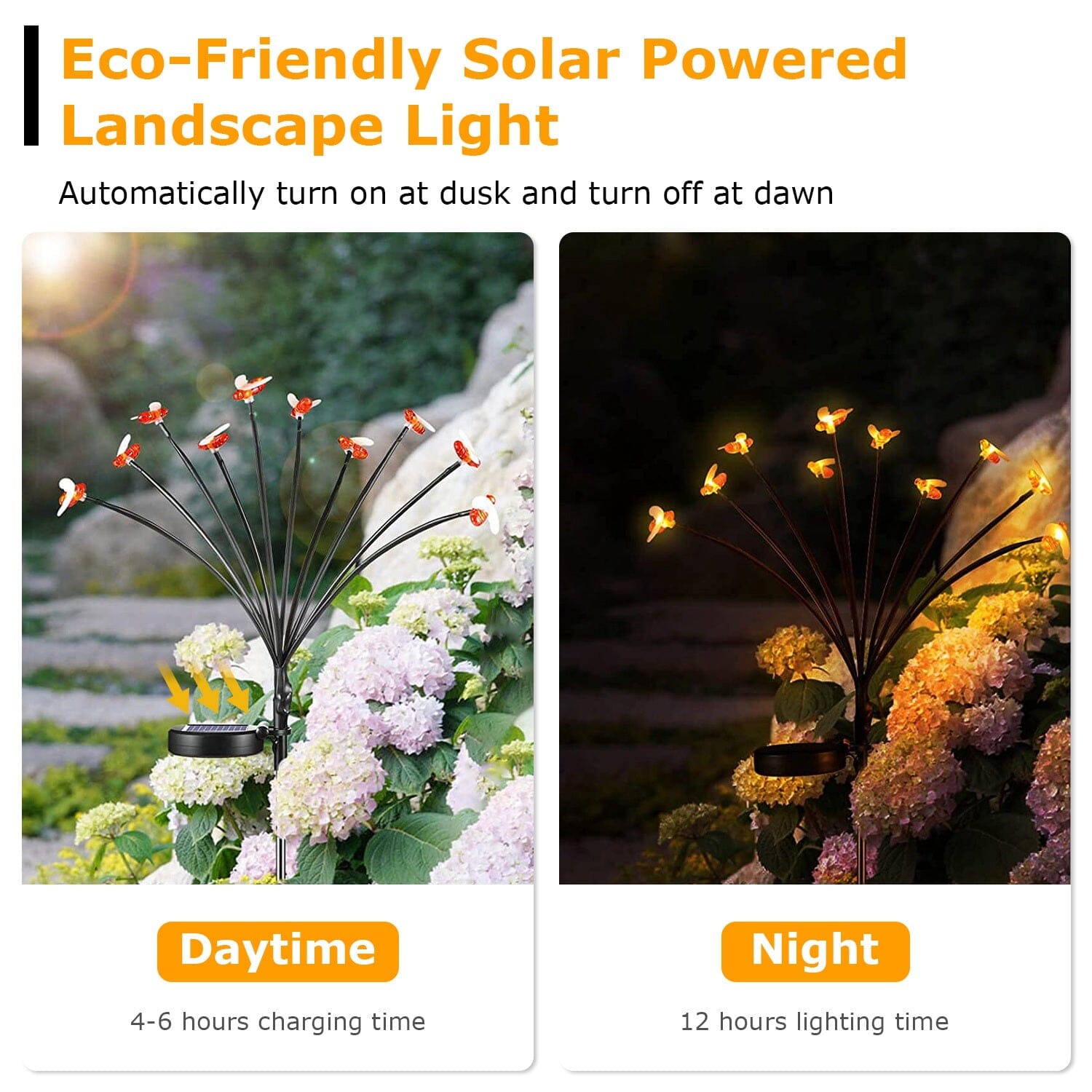 4-Pack: Solar Powered Stake Bee Light 2 Lighting Mode Lifelike Firefly Genuine For Sale