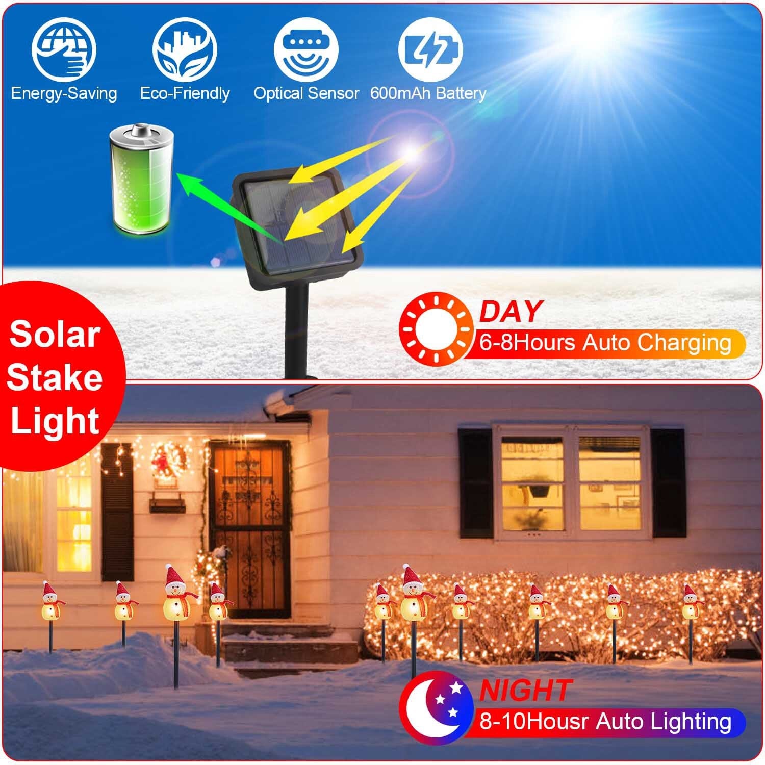 Solar Powered Lamp 3 Snowmen Garden Stake Light Cheap Sale Footlocker Finishline