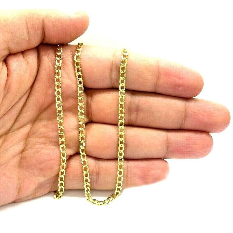 10K Solid Yellow Gold Cuban Chain 2.6mm Necklace Discount Latest