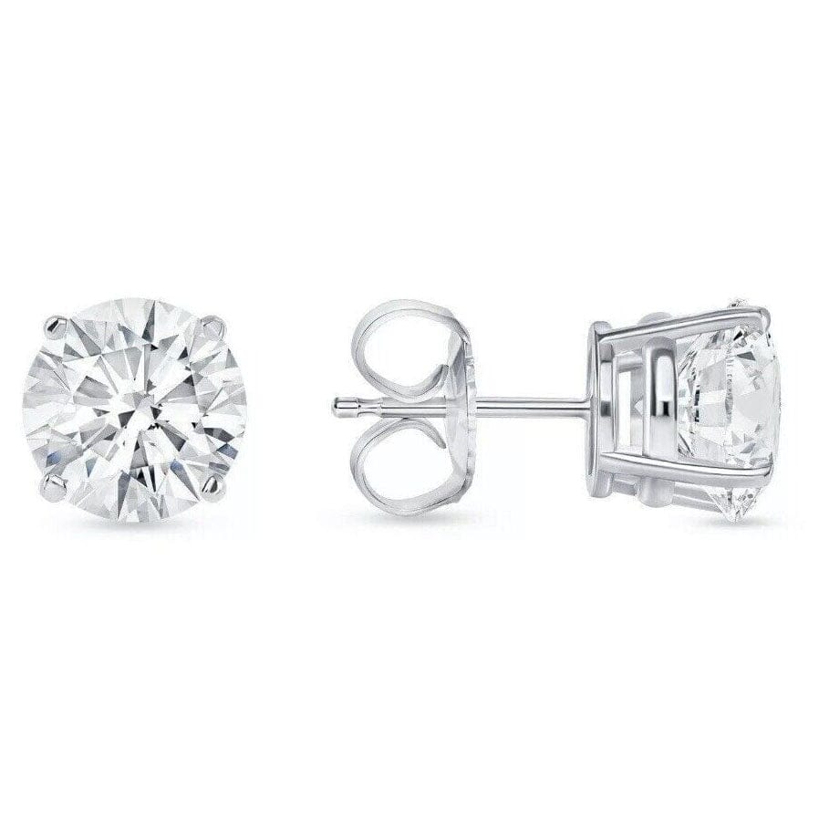 4 Ct Round Cut FL/D Lab Created White Sapphire Stud Earrings 14K White Gold Clearance Newest