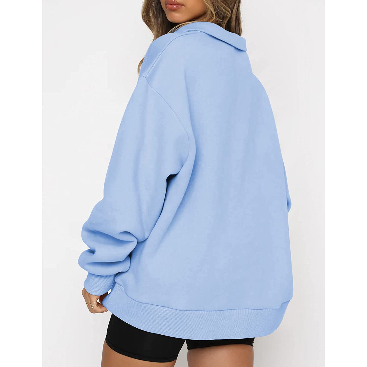 Womens Oversized Half Zip Pullover Long Sleeve Sweatshirt Cheap Sale Discounts