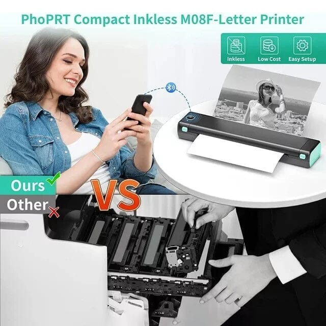 Portable Wireless Printer Supports 8.5 X 11 Letter Thermal Paper - Black Many Kinds Of Cheap Online