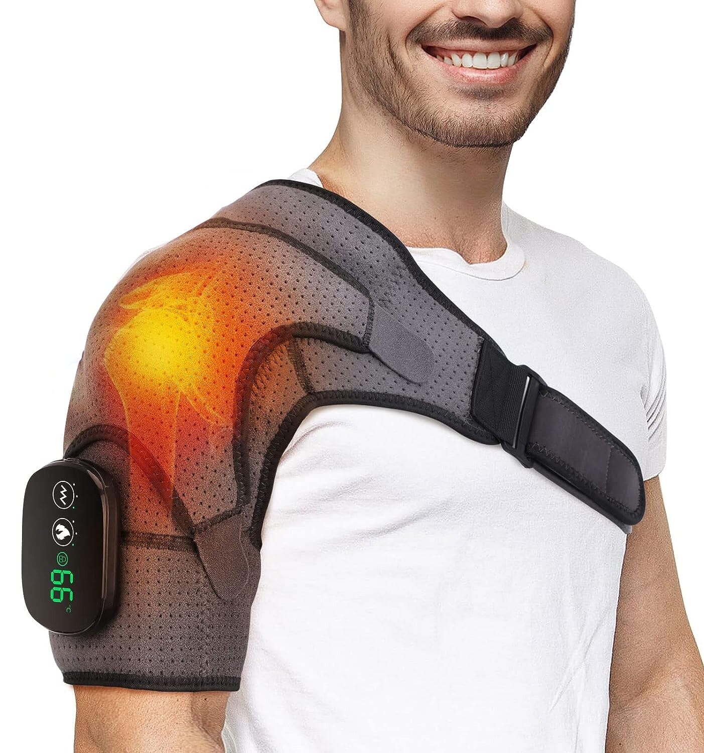 Rechargeable Heated Shoulder Wrap Massager Shoulder Brace Support with 3 Heating Levels How Much Cheap Online