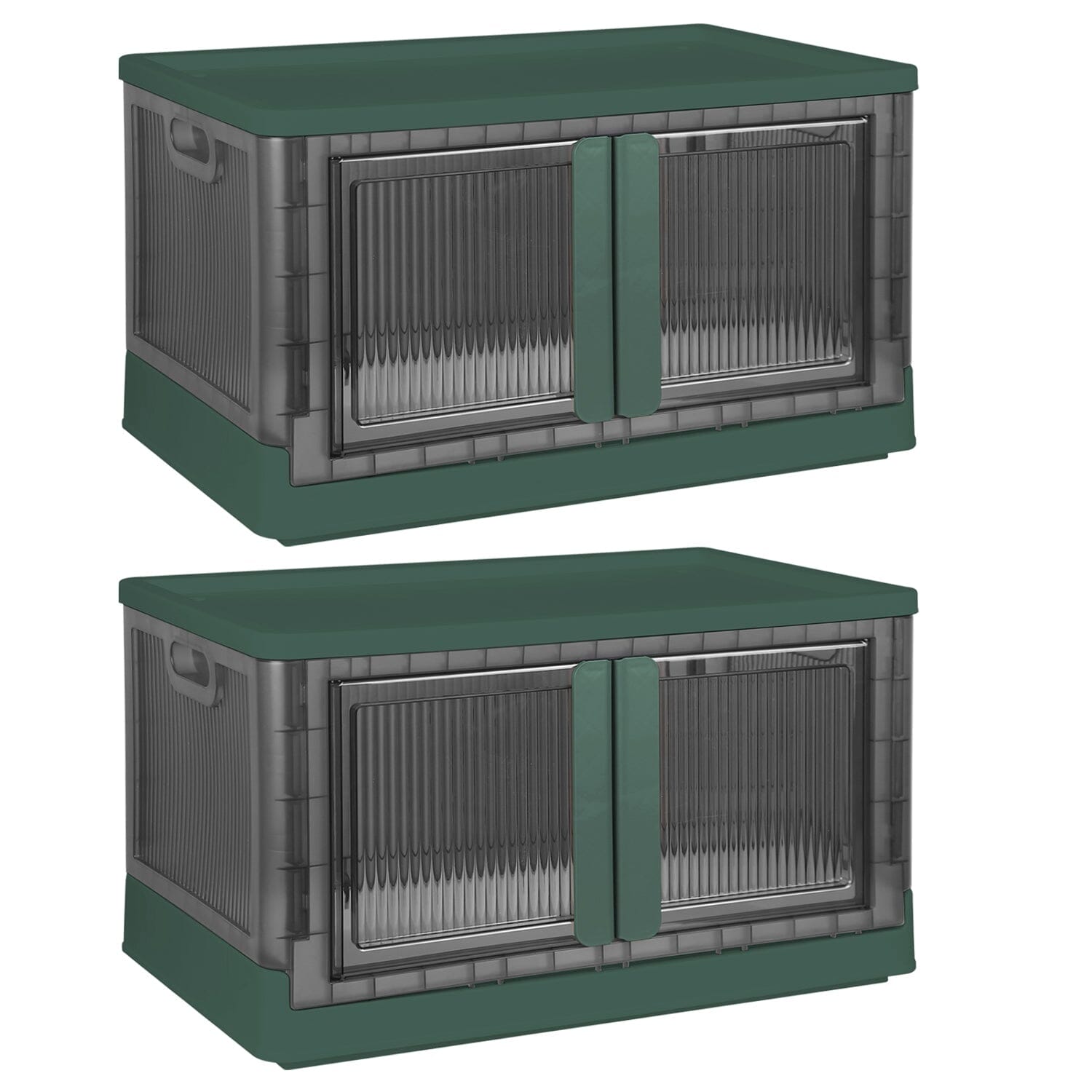 2-Piece: Foldable Stackable Storage Bins with Lid Websites For Sale