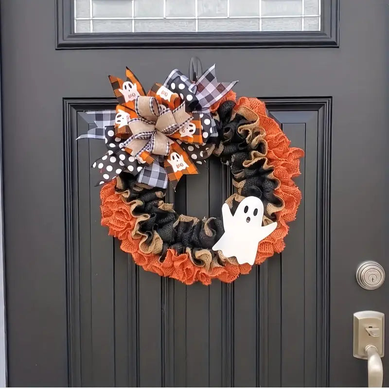 Ghost Halloween Wreath Front Door Décor Manchester