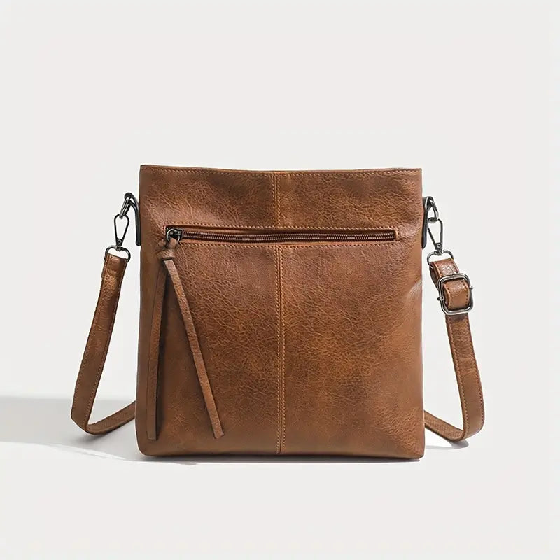 Men's Retro PU Leather Shoulder Bag, Simple Fashion Crossbody Casual Bag with Adjustable Strap Enjoy Online