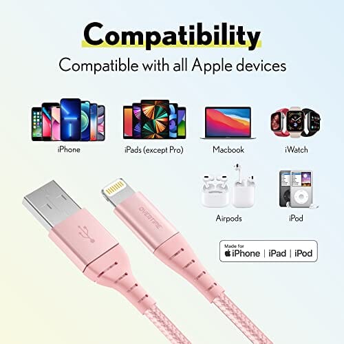 Overtime iPhone MFi Certified 10ft Smart Charging USB A to Lightning Cable Cheap Sale Latest Collections