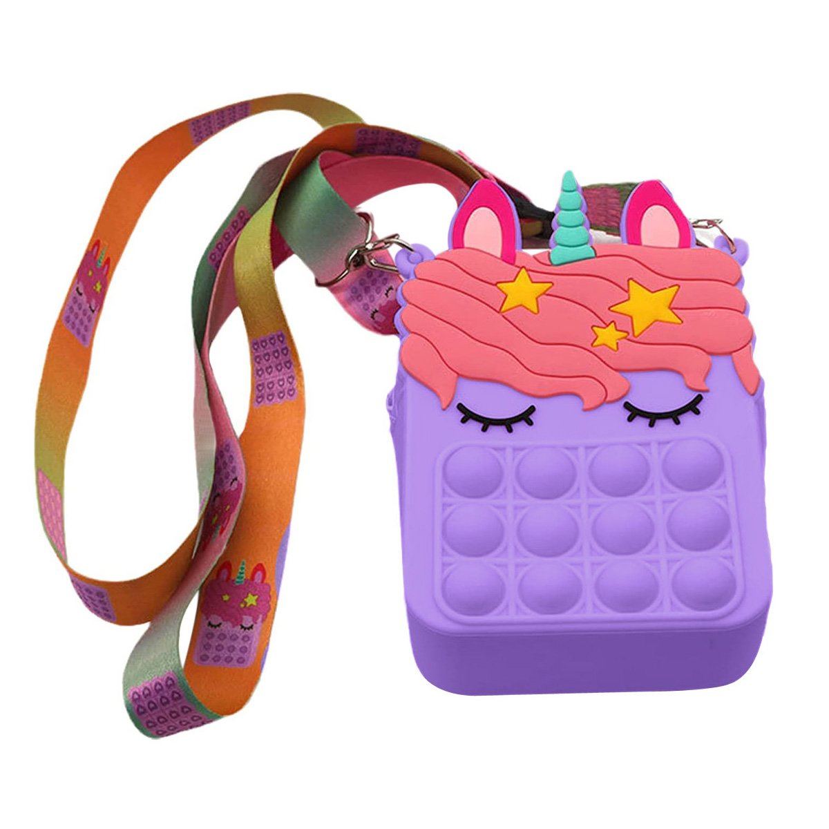 Pop-It Bubble Unicorn And Fruits Fidget Crossbody Handbag Purse Footlocker Finishline Online