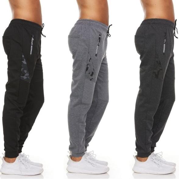 3-Pack: Men's Moisture-Wicking Jogger Pants with Zipper Pockets Best Pices Online