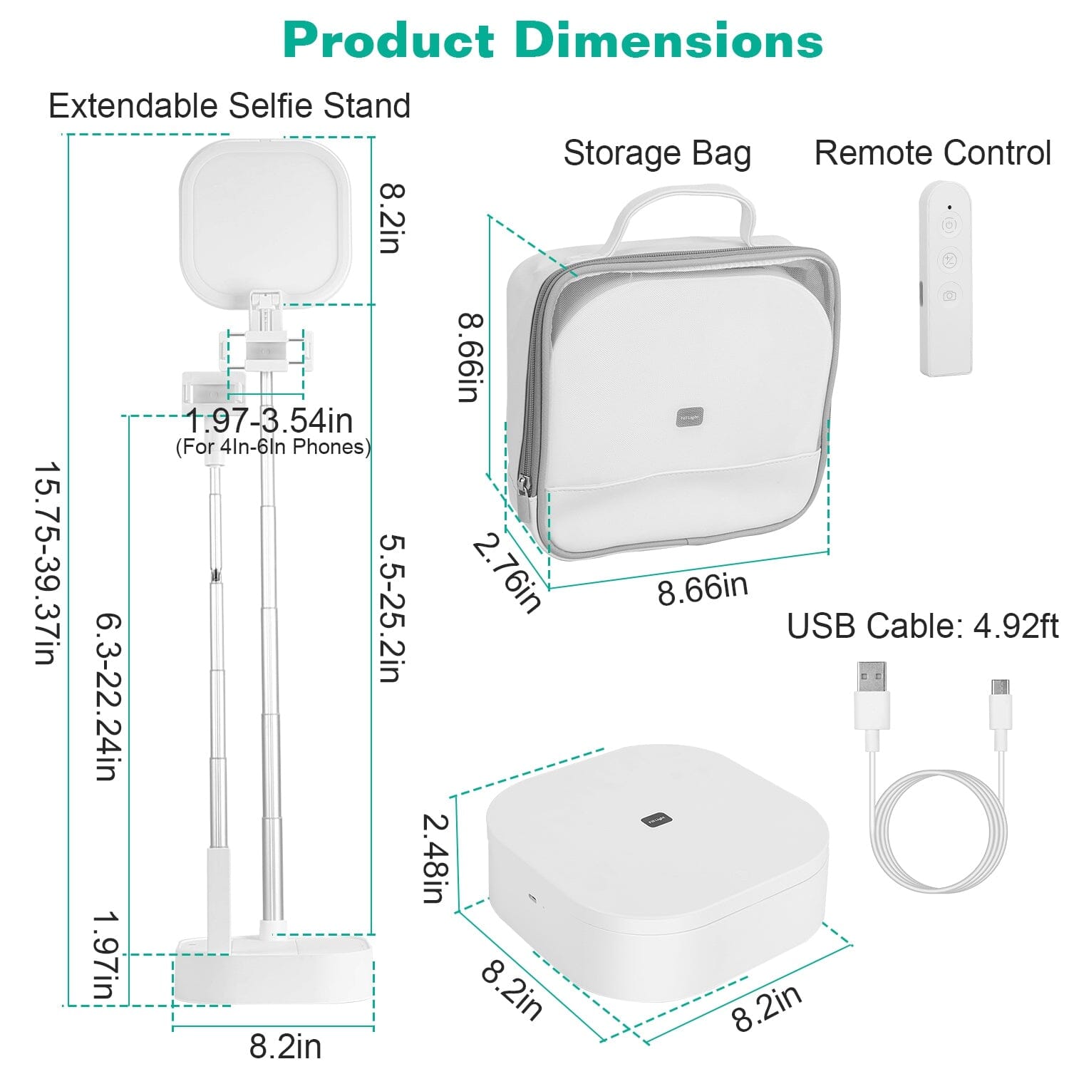 360° Rotatable Dual Phone Holder with Rechargeable Wireless Remote V8 For Cheap Sale Online