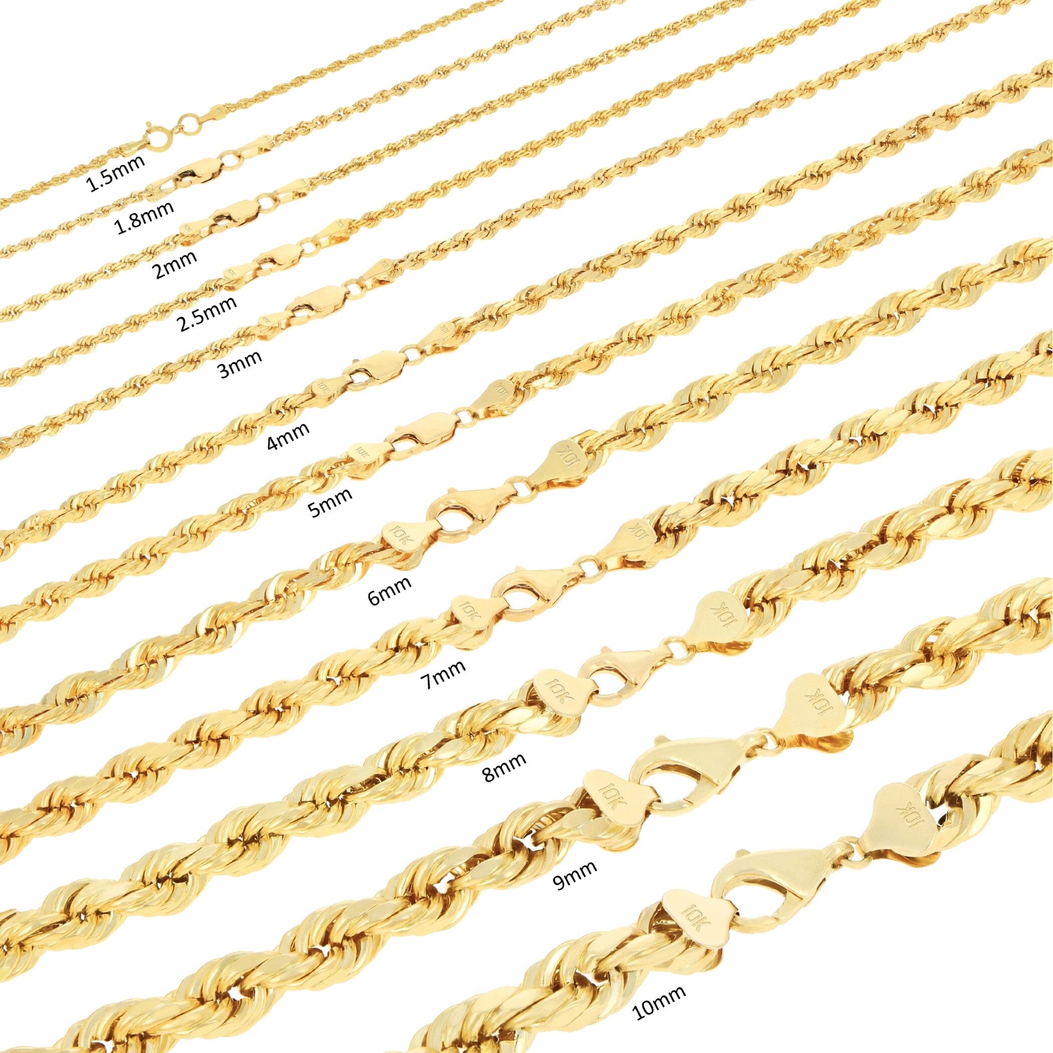 Rope Chain in Yellow Gold - 7mm Nicekicks Cheap Pice