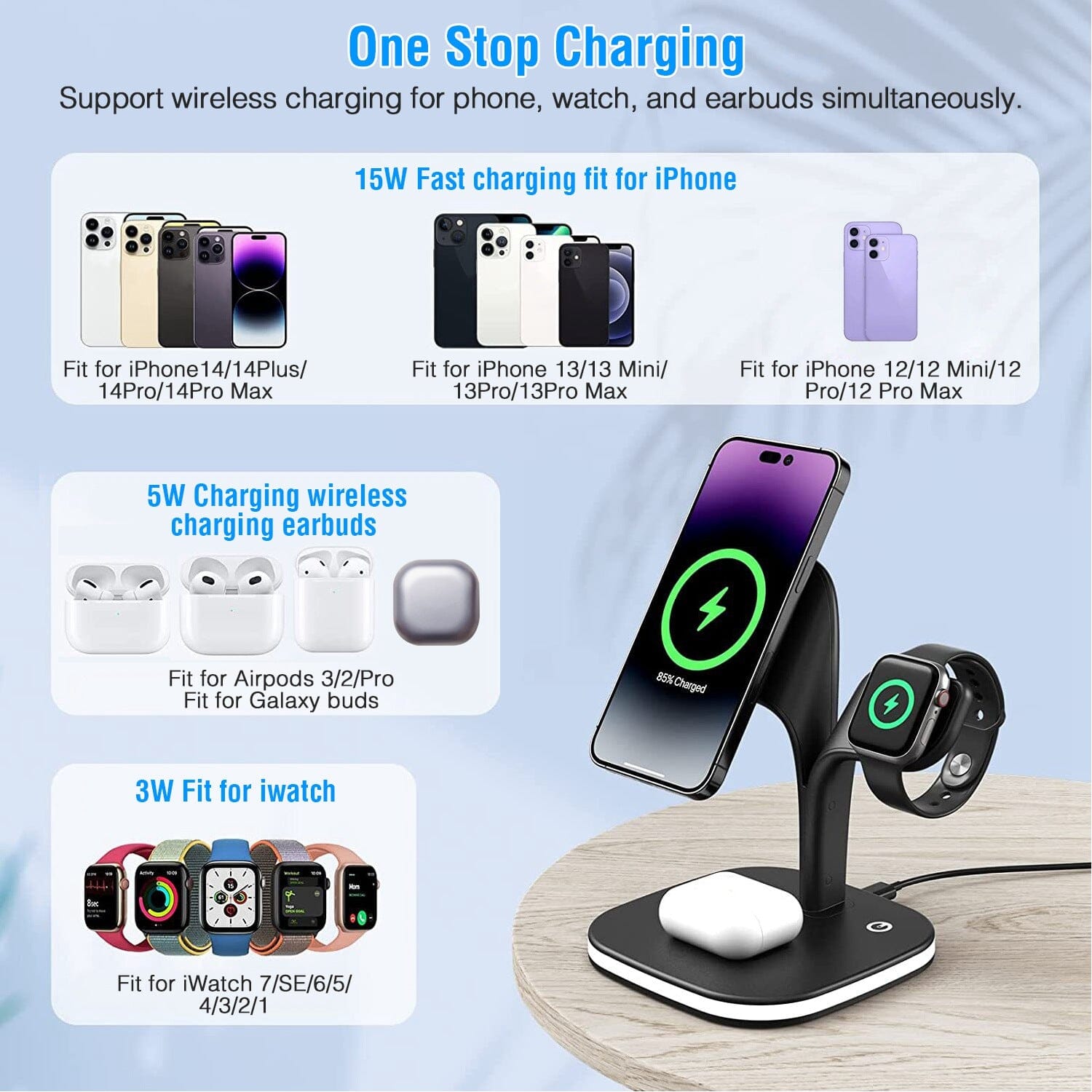 4-in-1 Magnetic Wireless Charging Station Dock Cheap Fashion Style