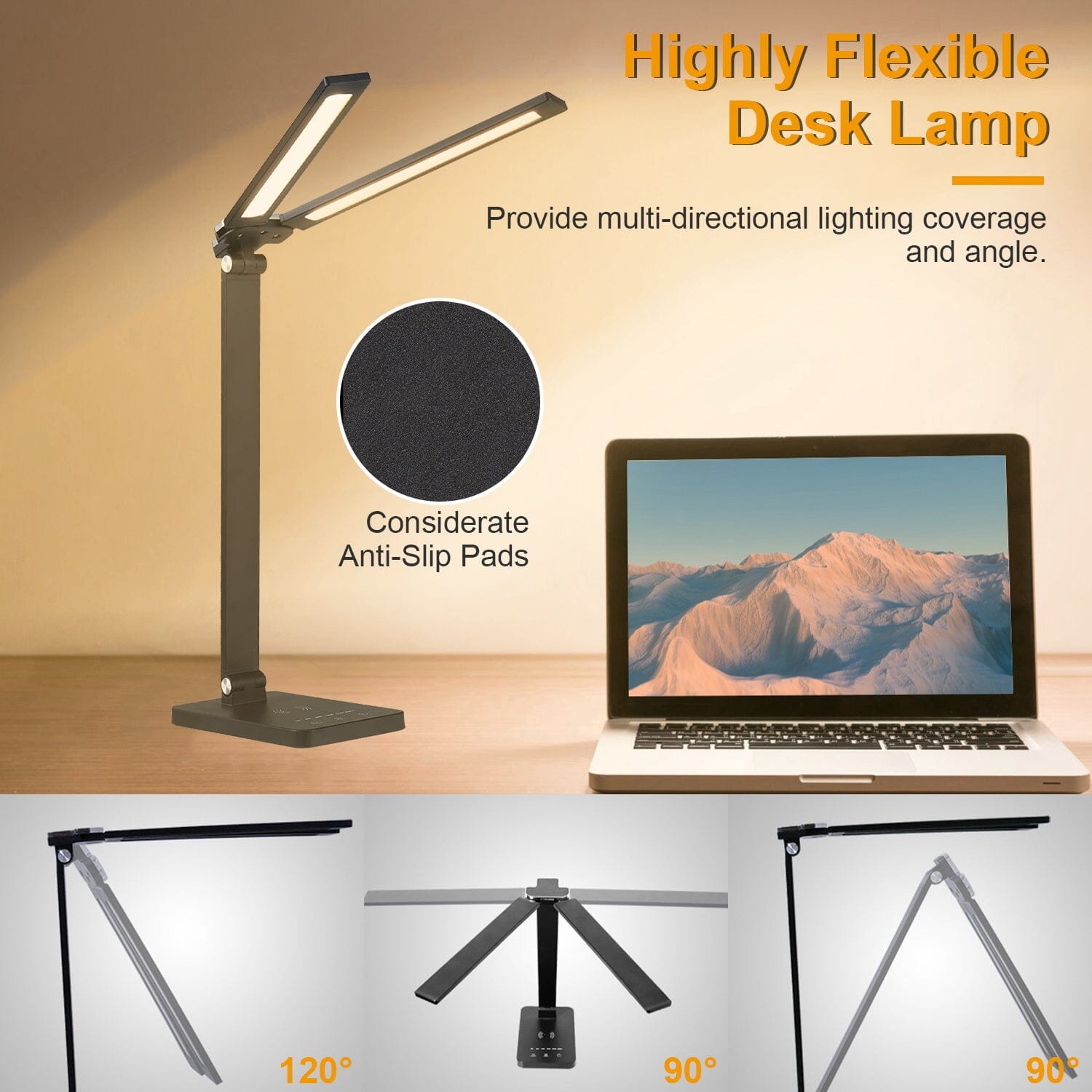 Double Head Desk Lamp with Wireless Charging USB Port Fashion Style Online