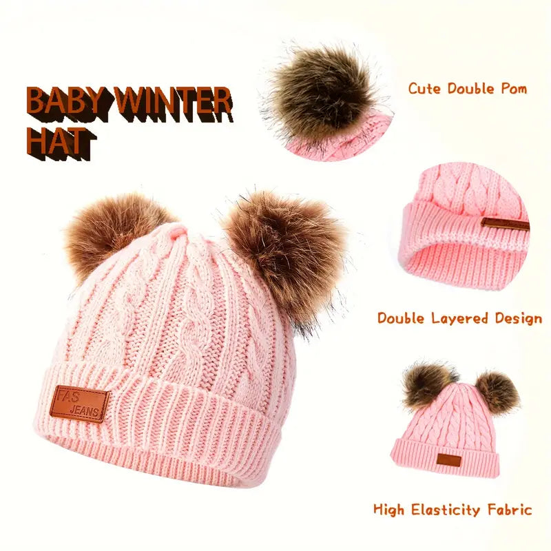 Children's Winter Knitted Wool Lining Warm Hat, Scarf, Glove Set For 2-5 Year Old Boys And Girls Sale Best Pices