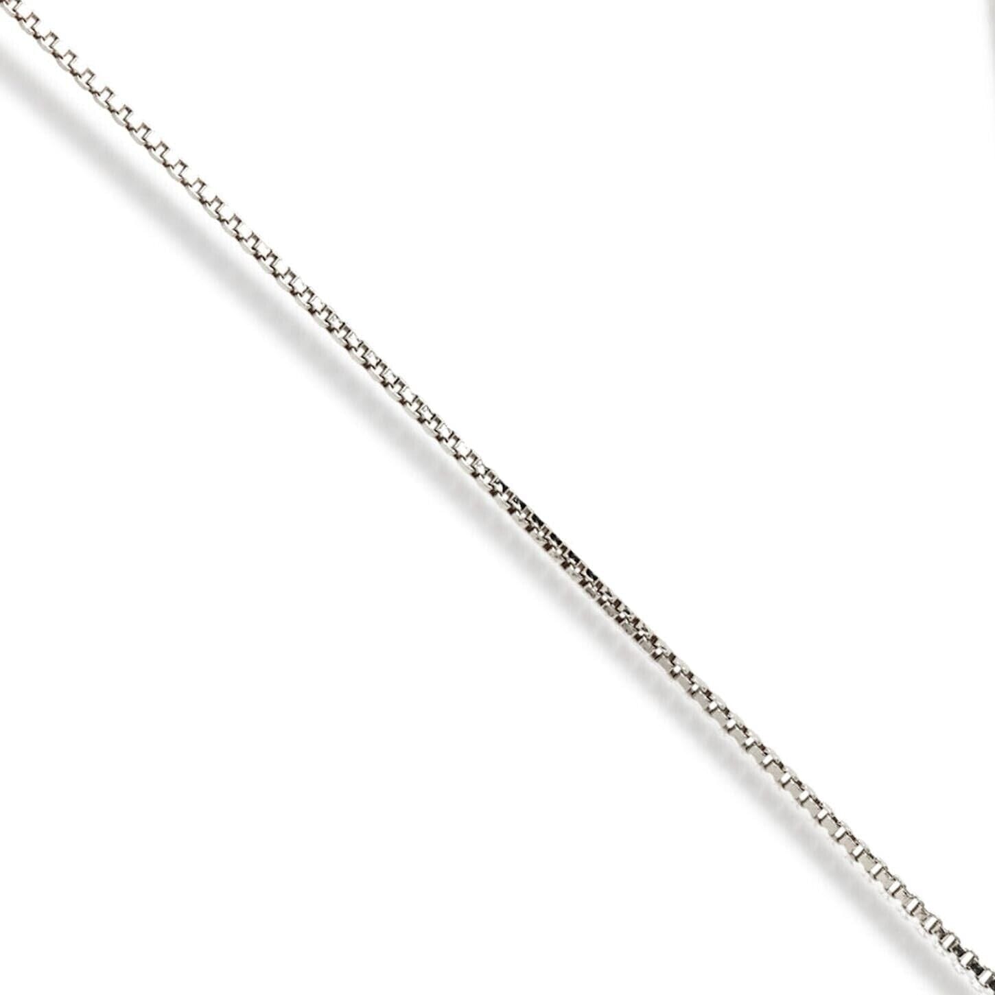 14K Solid White Gold Box Necklace Real Gold Chain Discount Order