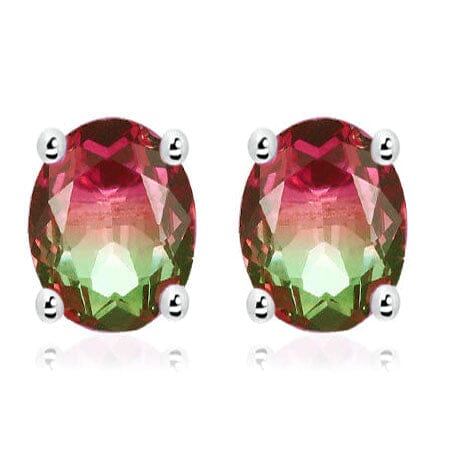 925 Sterling Silver Watermelon Tourmaline Earrings Clearance Perfect