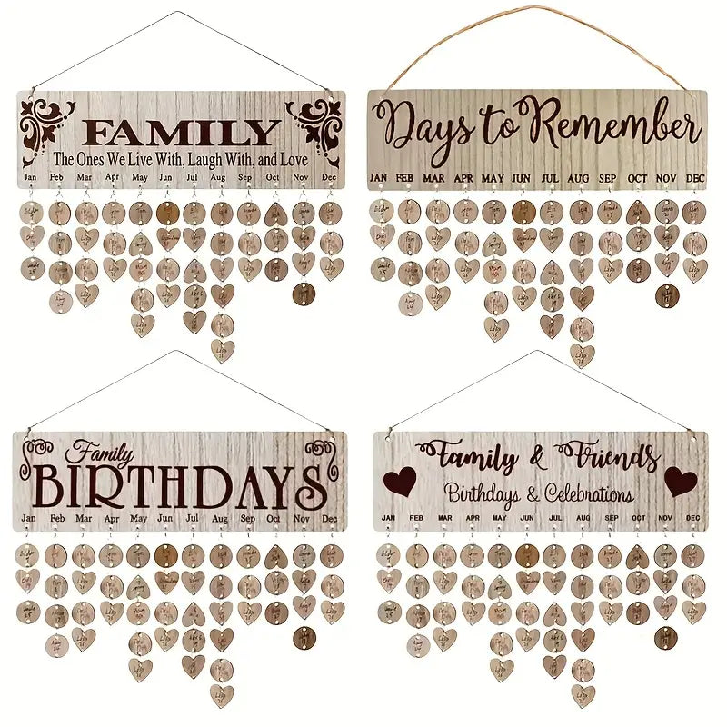 DIY Wooden Family Birthday Board Hanging Sign Pendant Recommend Cheap Online