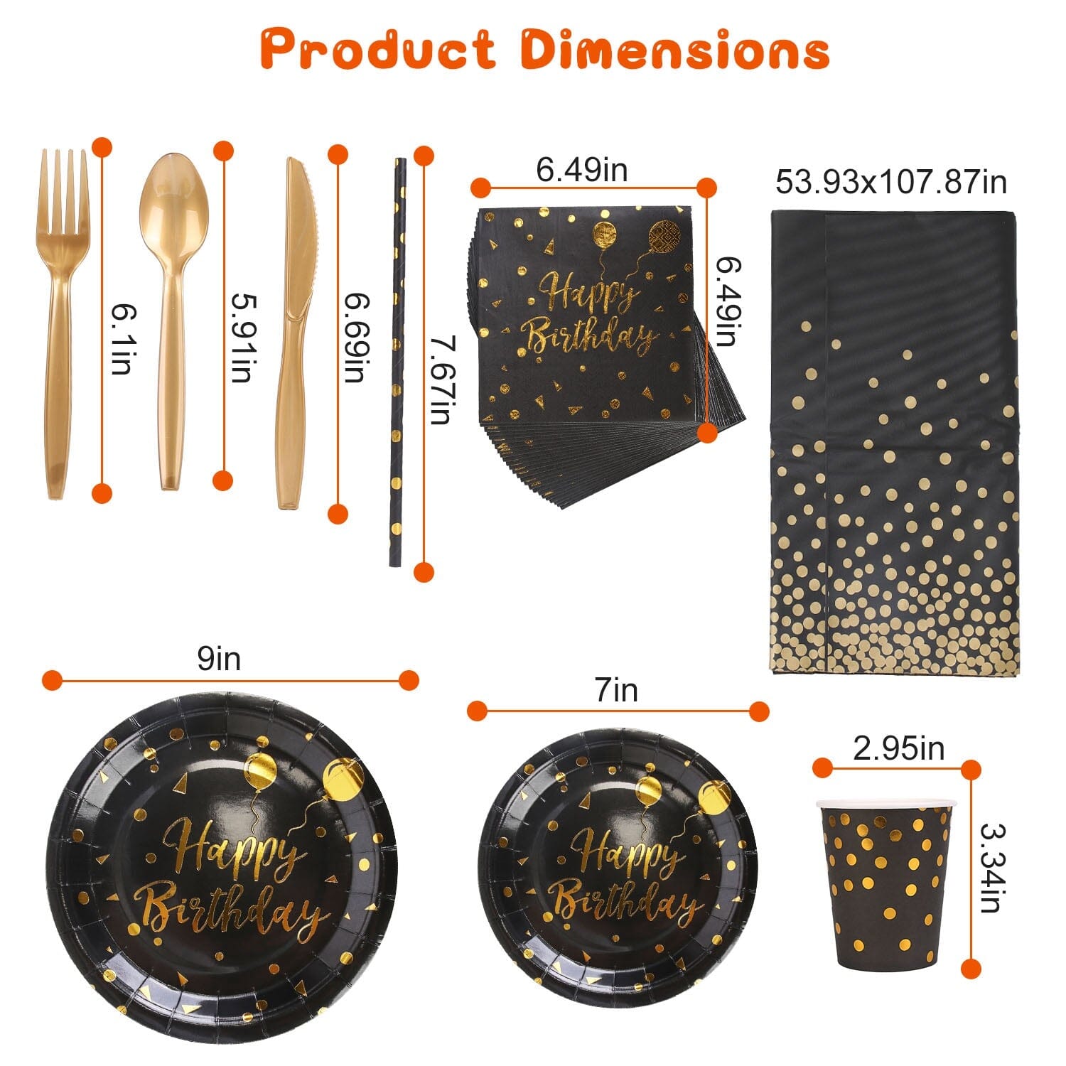 201 Pieces: Black Gold Disposable Dinnerware Set Cheapest Pice For Sale