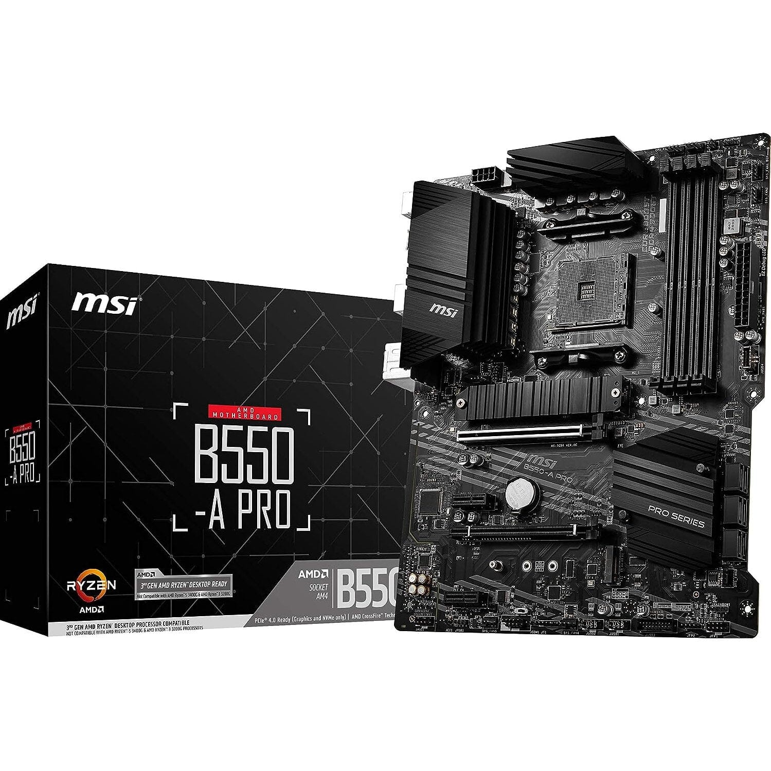 MSI B550-A PRO ProSeries Motherboard (AMD AM4, DDR4, PCIe 4.0, SATA 6Gb/s, M.2, USB 3.2 Gen 2, HDMI/DP, ATX) (Refurbished) Discount Cheapest