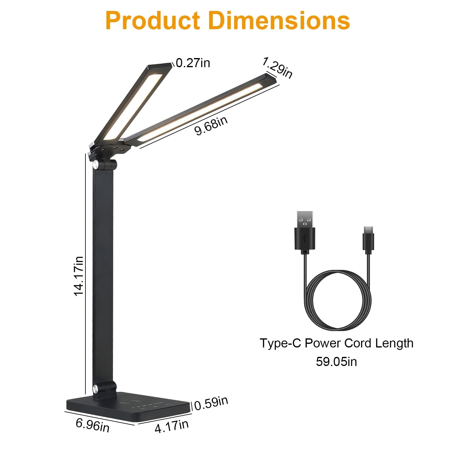 Double Head Desk Lamp with Wireless Charging USB Port Fashion Style Online