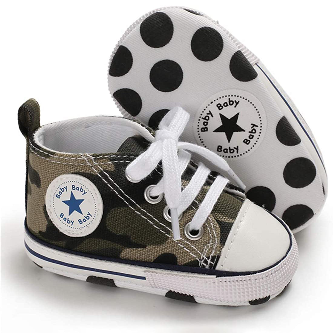 Unisex High Top Sneaker Soft Anti-Slip Sole Newborn Infant Denim Shoes Visit