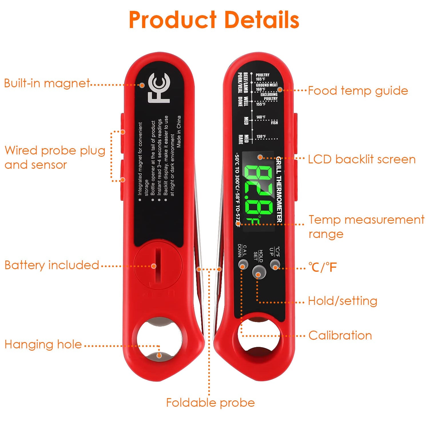 Digital Thermometer BBQ Meat Food Cooking Temperature Tester 100% Authentic Cheap Online