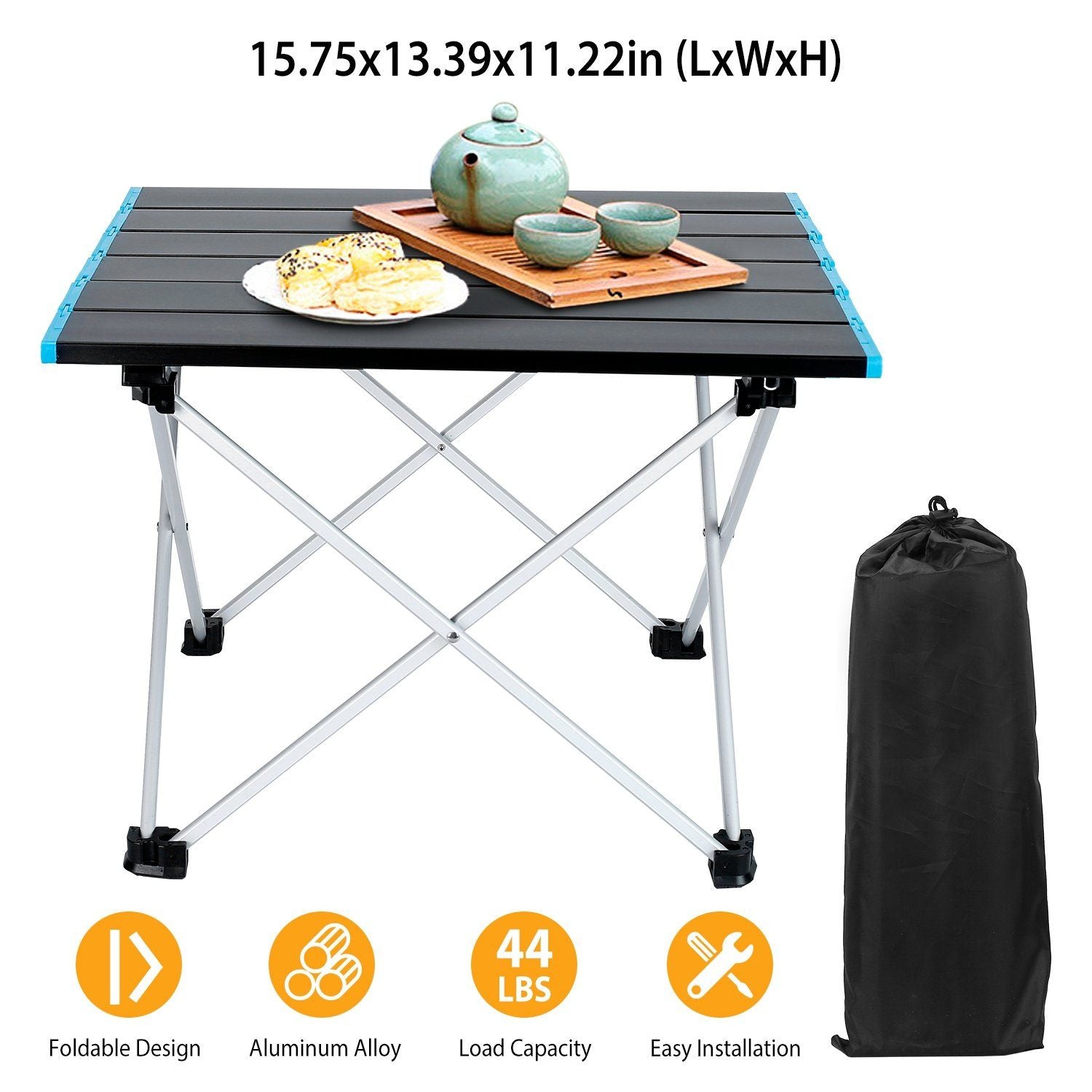 Folding Camping Table Aluminum Alloy Collapsible with Carry Bag Discount Sast