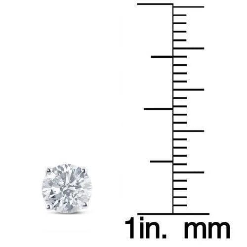 2Ct TW Round Lab Grown Diamond Studs 14K White Gold with Screw Backs Cheap Newest