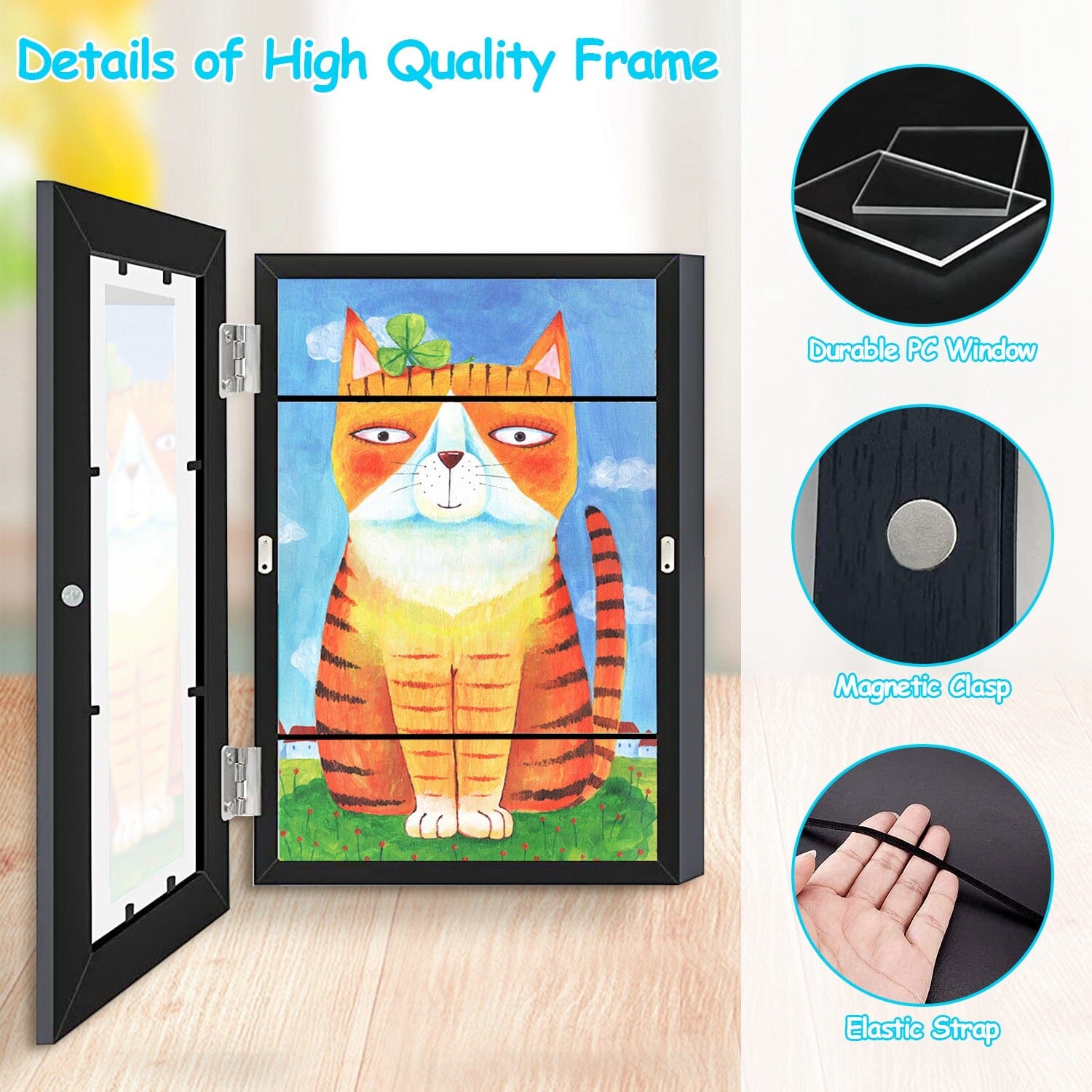 2-Piece: Kids Art Frame Front Opening Wooden Picture Frame Low Cost For Sale