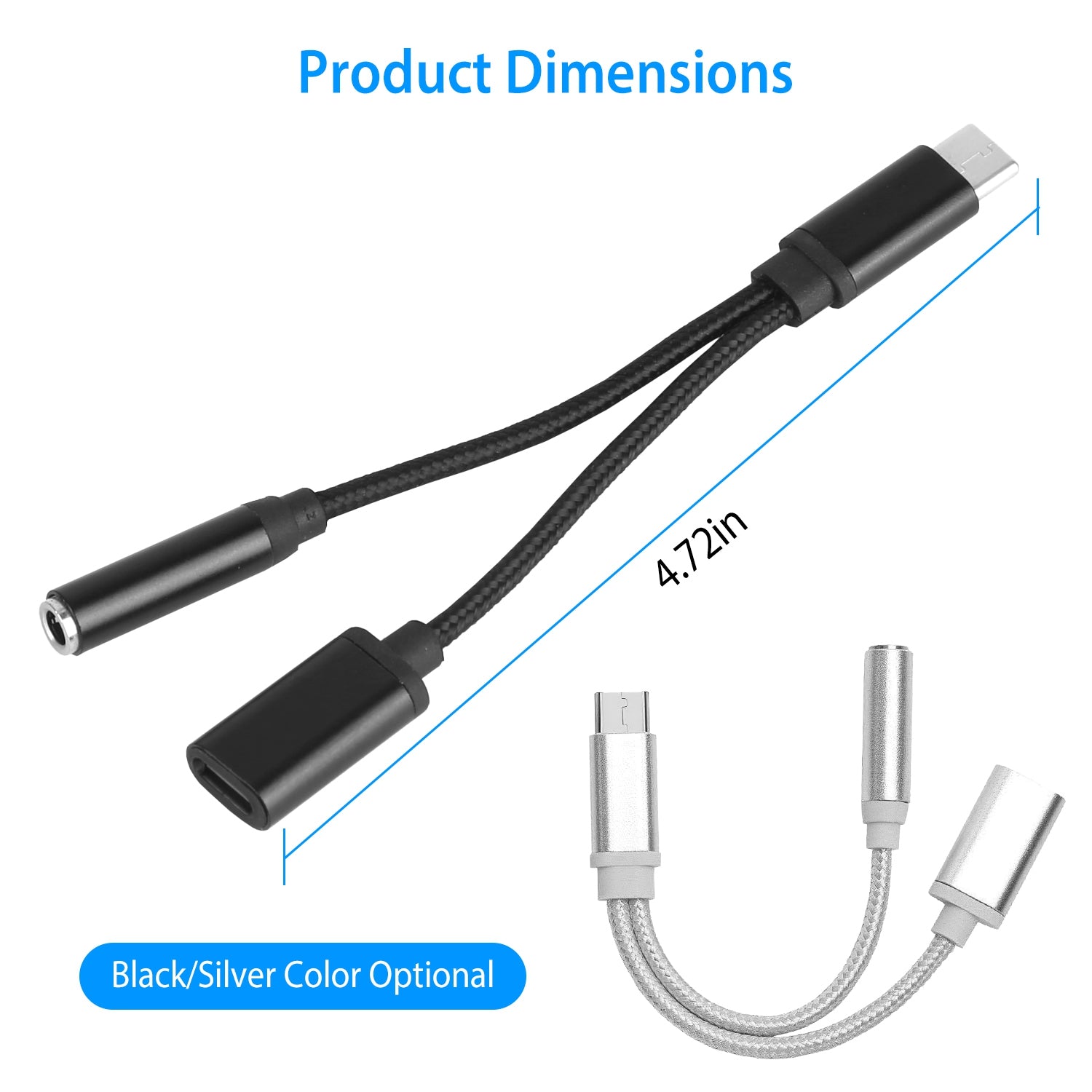 USB Type-C to 3.5mm Aux Audio Charging Adapter Braided Headphone Jack Splitter Cable Footlocker Finishline Cheap Pice