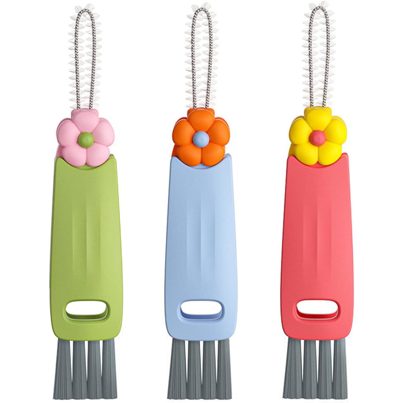 3-Piece: 3-in-1 Petal Cup Lid Cleaning Brush Order