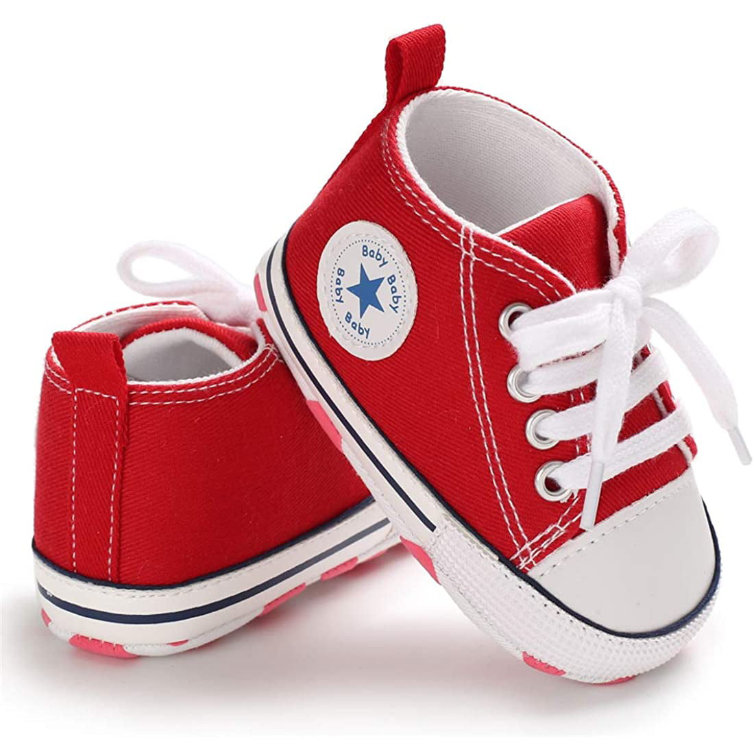 Unisex High Top Sneaker Soft Anti-Slip Sole Newborn Infant Denim Shoes Visit