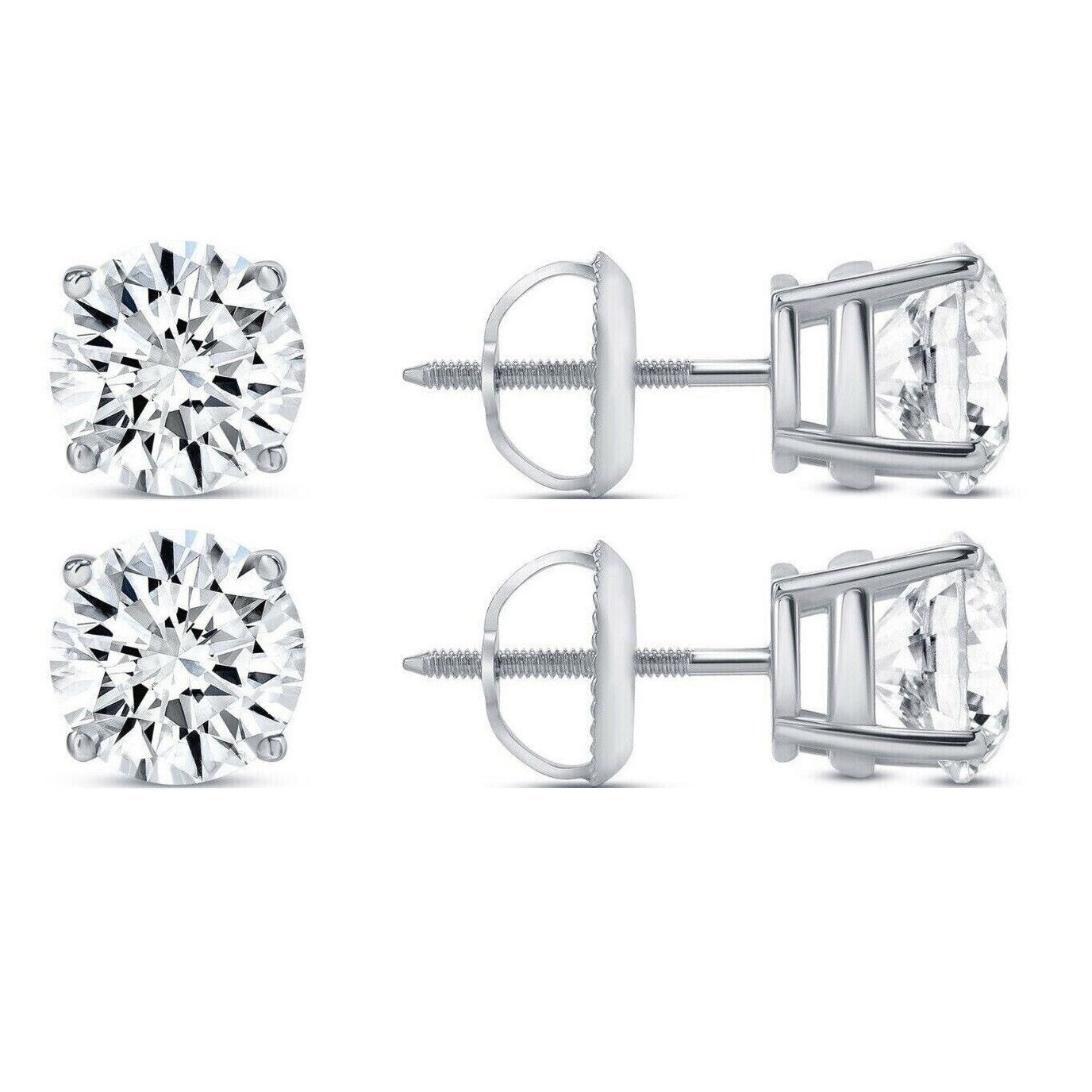 Moissanite Stud Earrings In 925 Silver or 14k Yellow Gold Pair Earrings with Screwback Wholesale Pice Cheap Online