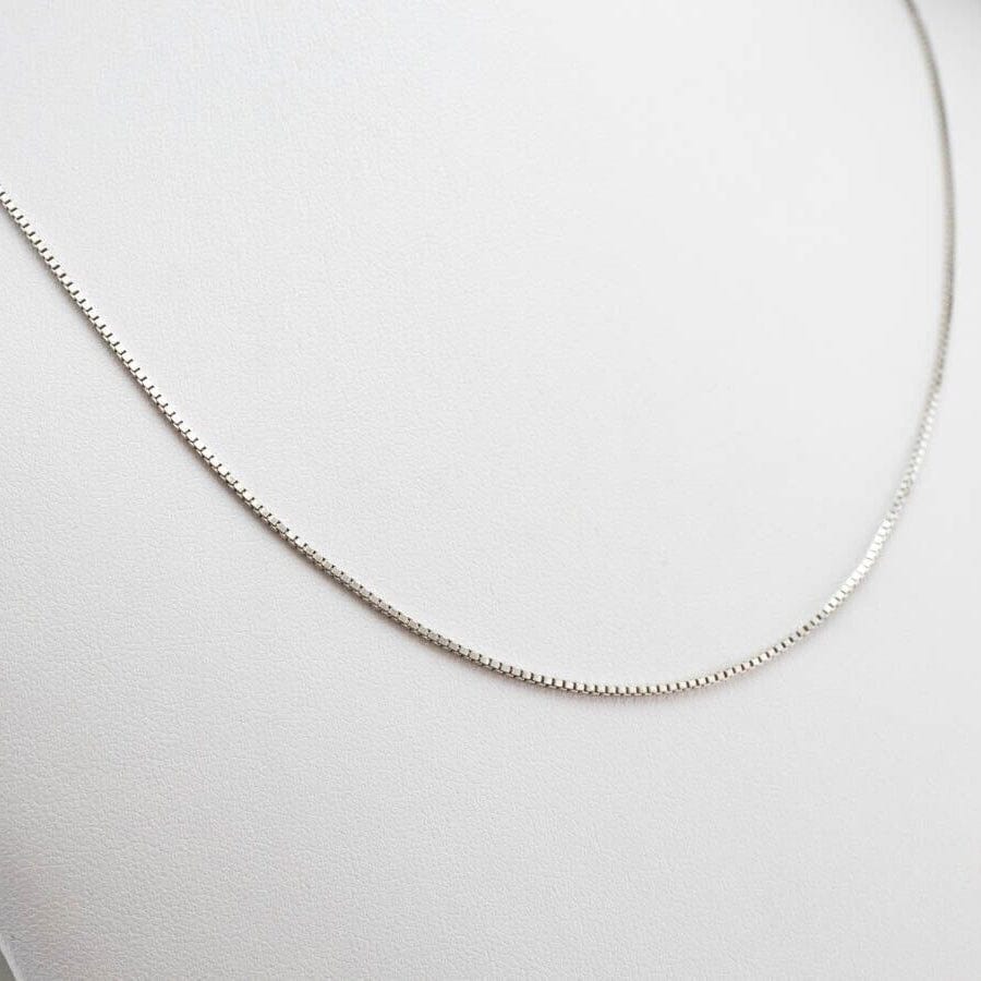 14K Solid White Gold Box Necklace Real Gold Chain Discount Order