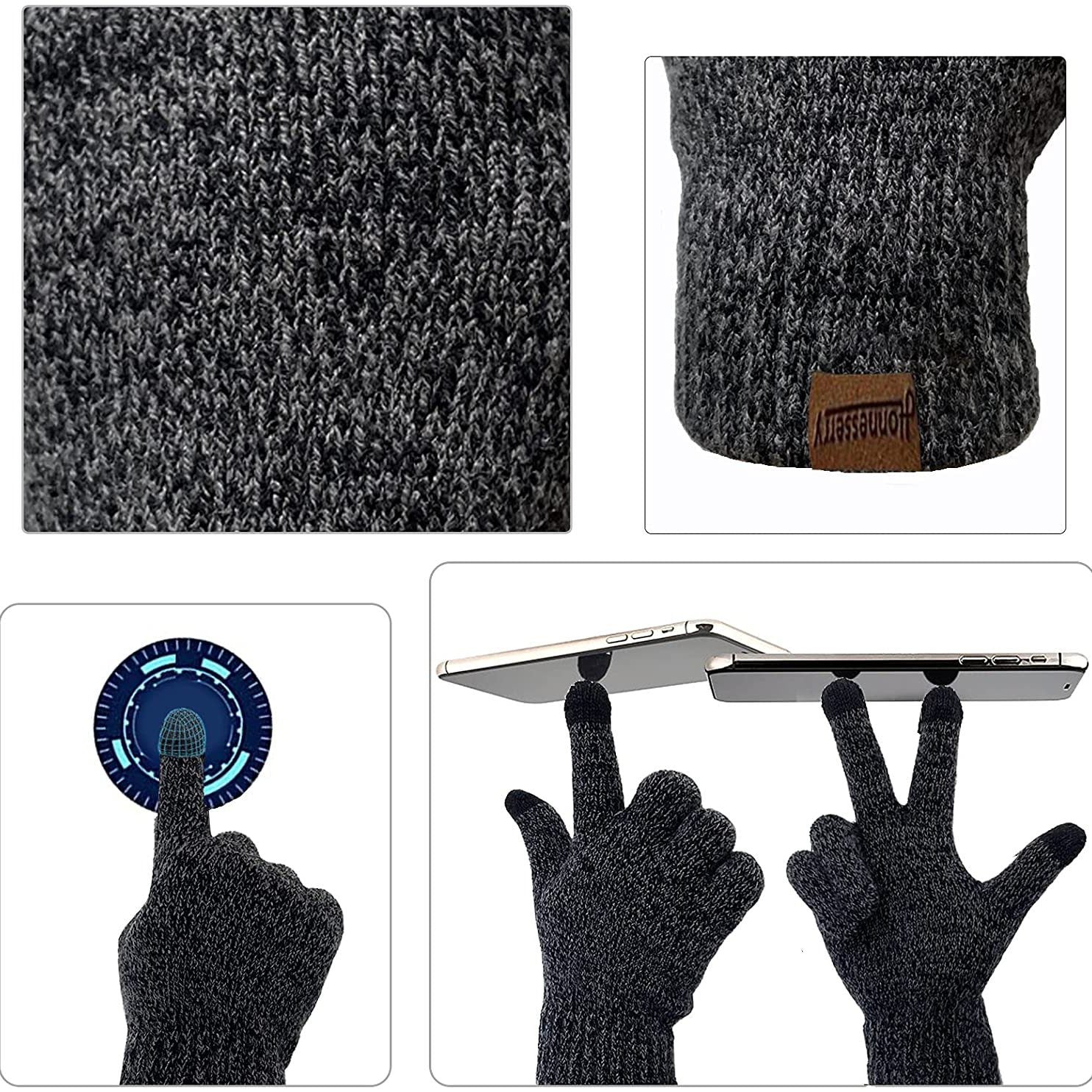 Men's Scaves and Beanie Hat Themal Gloves Set Clearance Geniue Stockist