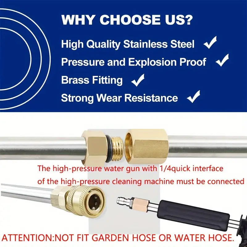 High Pressure Washer Extension Wand, 1/4 Quick Connect Power Washer Lance With 6 Nozzle Tips Original For Sale