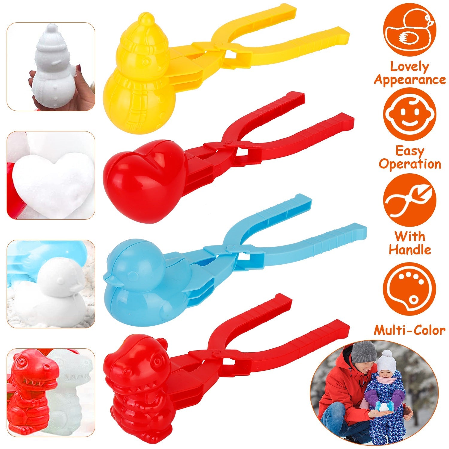 4-Pack: Snowball Makers Set Clip Snow Molds Free Shipping Nicekicks