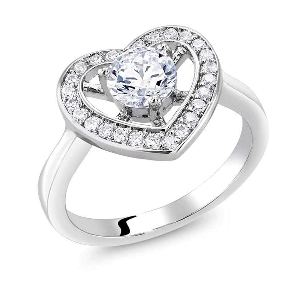 AAA Cubic Zirconia Heart Ladies Ring Factory Outlet For Sale