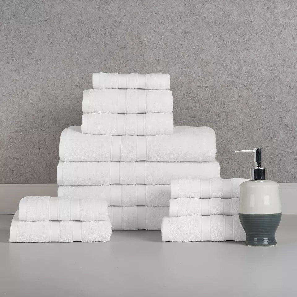 12-Piece: Bibb Home Egyptian Cotton Towel Set Clearance Clearance