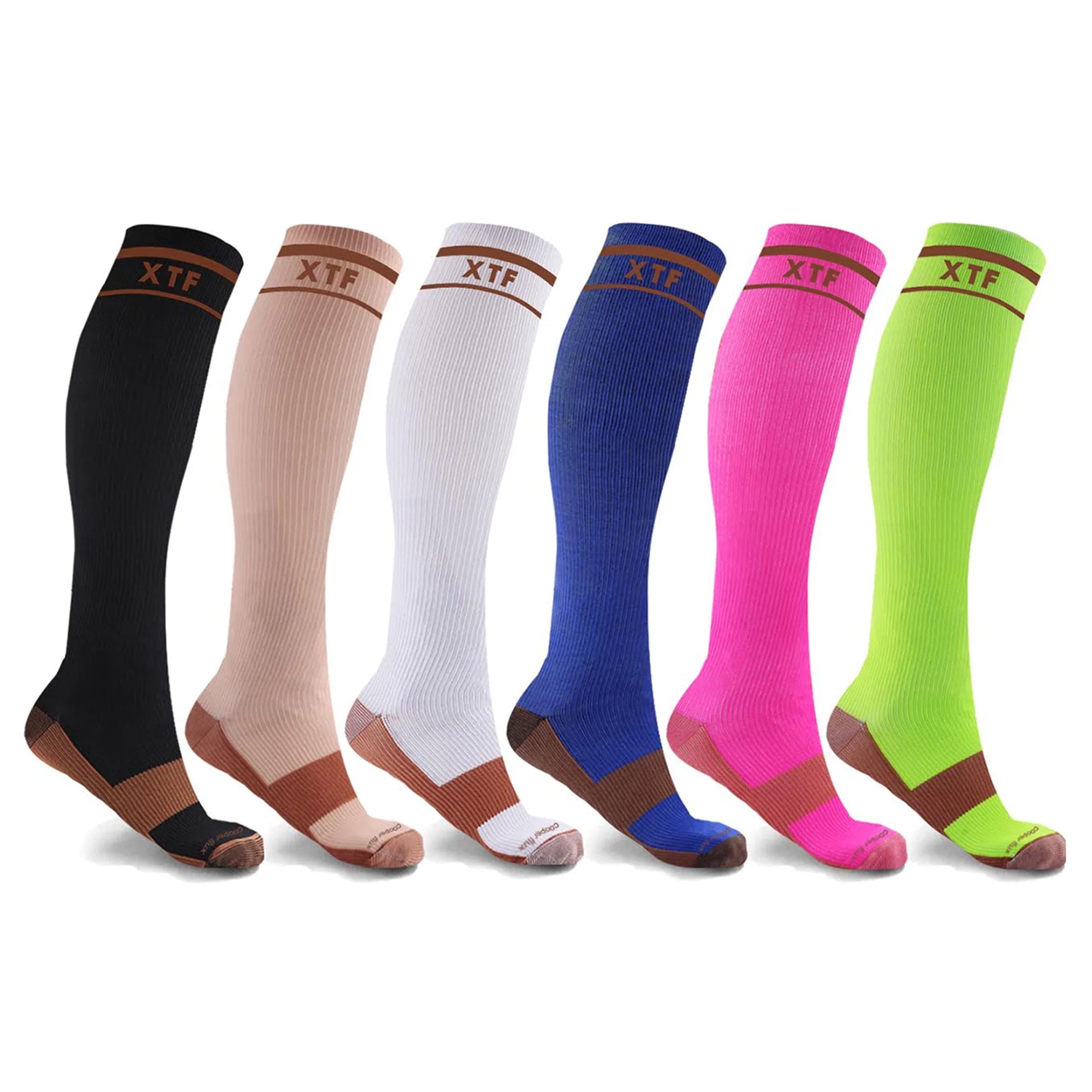 6-Pairs: Unisex Copper-Infused Knee High Compression Socks Outlet 100% Authentic