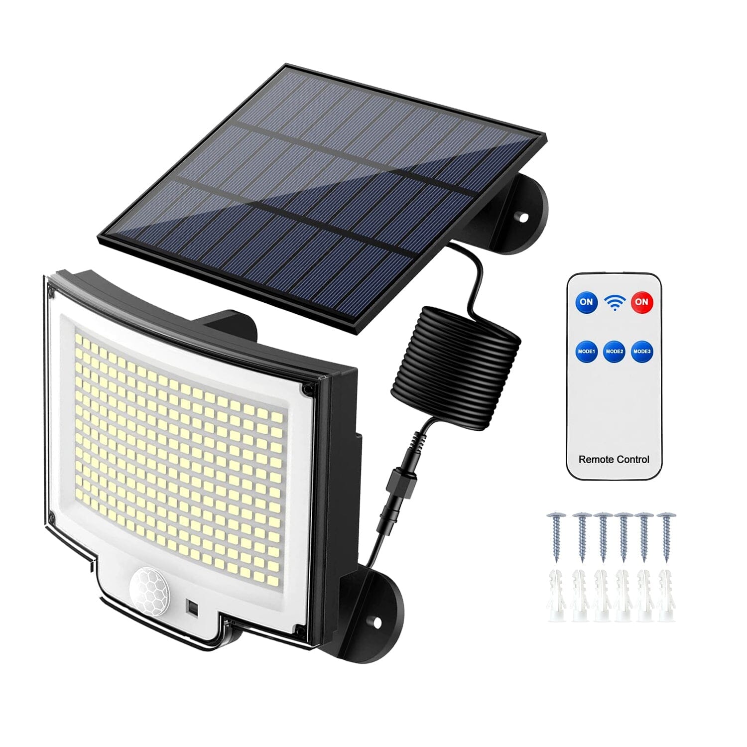 Solar Powered Flood Light Solar IP65 Waterproof Motion Sensor with Remote With Credit Card Cheap Online