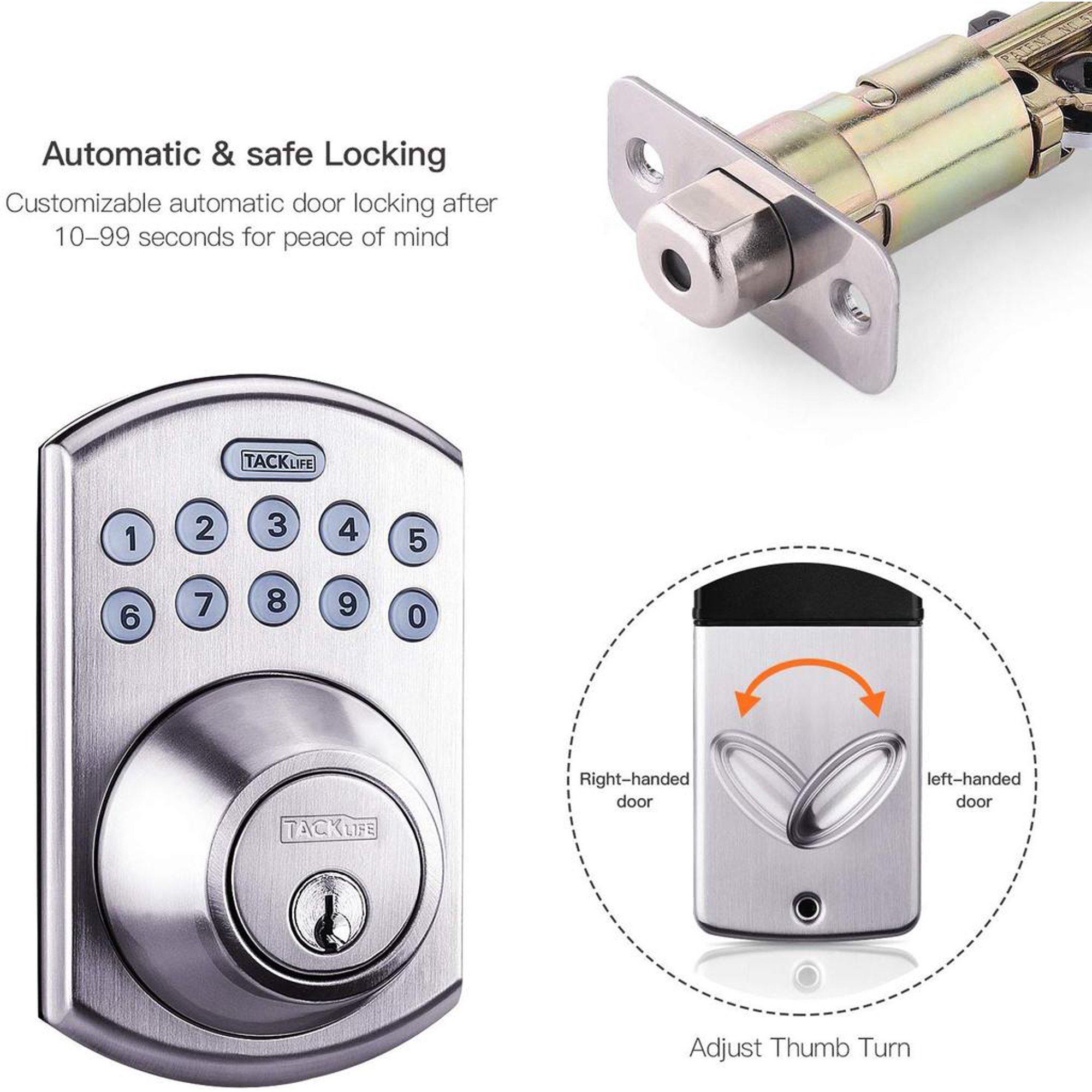 TACKLIFE Keypad Electronic Deadbolt Door Lock, Keyless Entry Door Lock With 1-Touch Motorized Auto-Locking Discount Choice