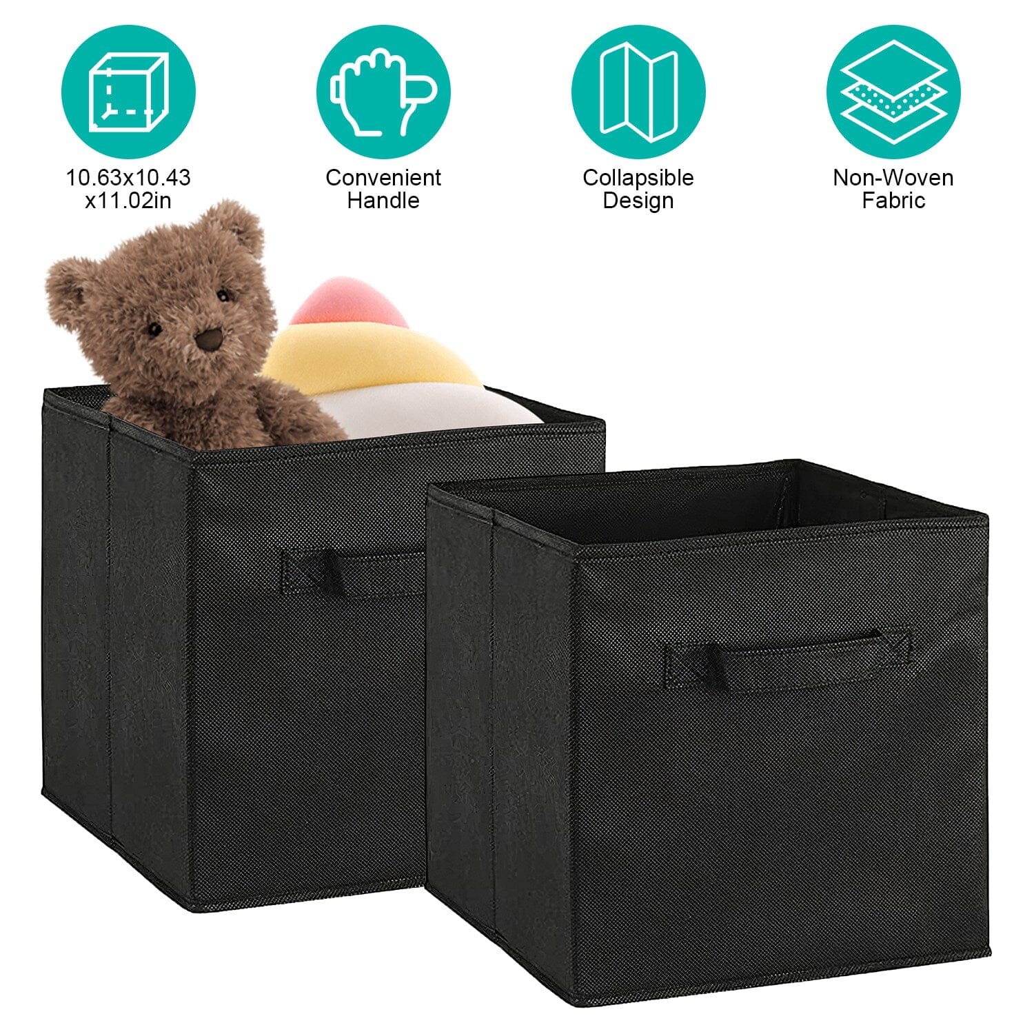 2-Piece Set: Storage Bin Non-Woven Fabric Cube Organizer Classic Cheap Pice