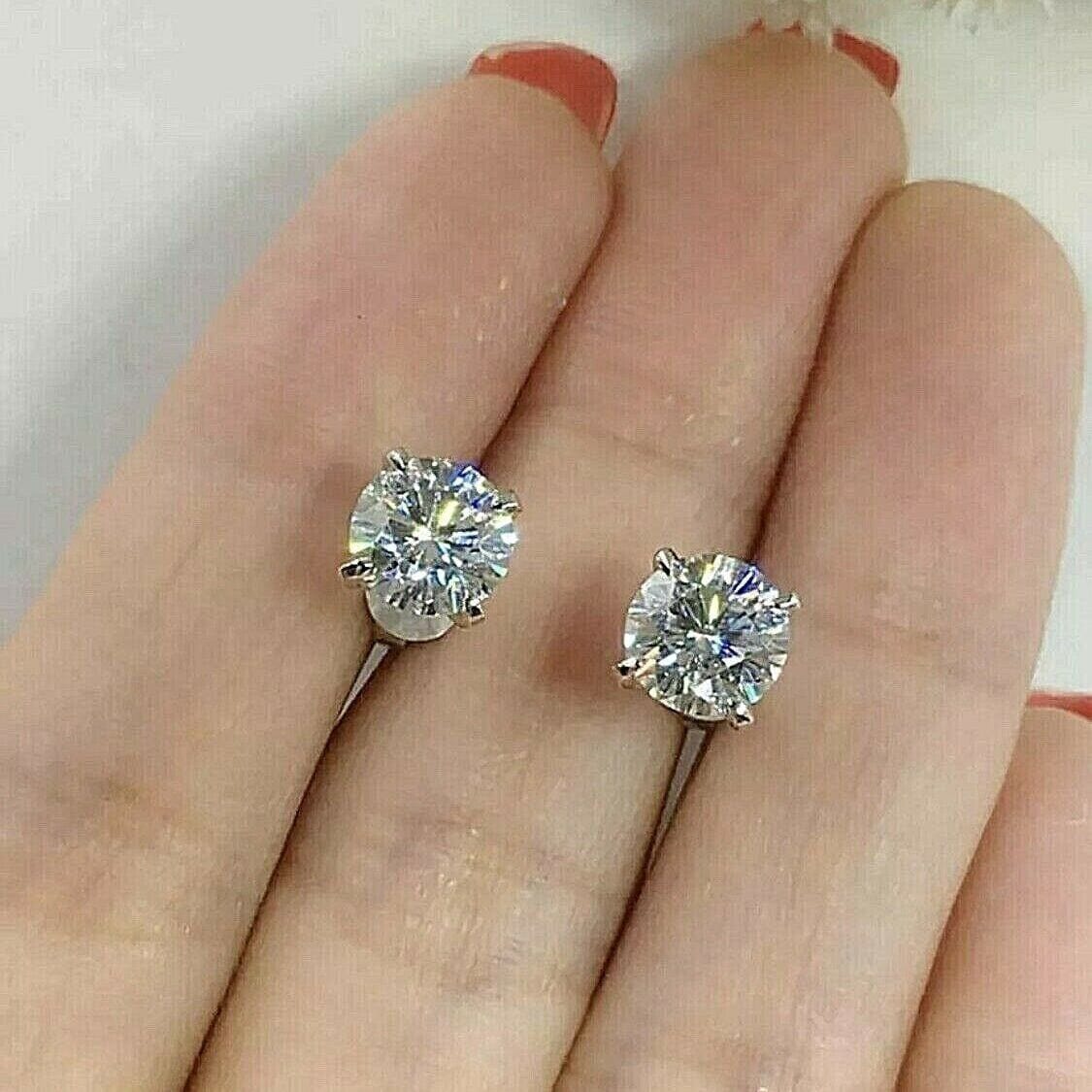 Single 0.40CT Real Genuine Diamond Stud Earring 14k Solid Gold Wow Wholesale Pice For Sale