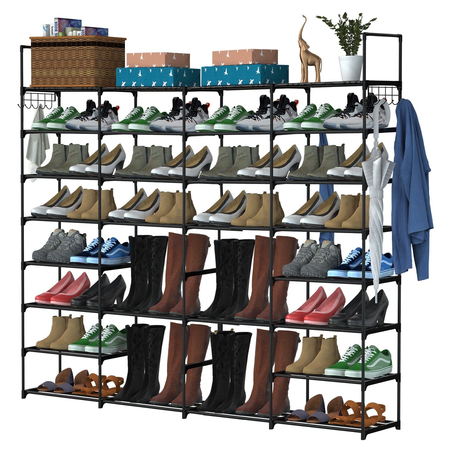 8-Tier Shoe Rack Metal Shoe Storage Shelf Comfortable Cheap Pice