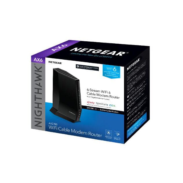 NETGEAR Nighthawk DOCSIS AX2700 3.1 2.7Gbps Two-in-One Cable Modem Router (CAX30-100NAS) (Refurbished) Wide Range Of Sale Online