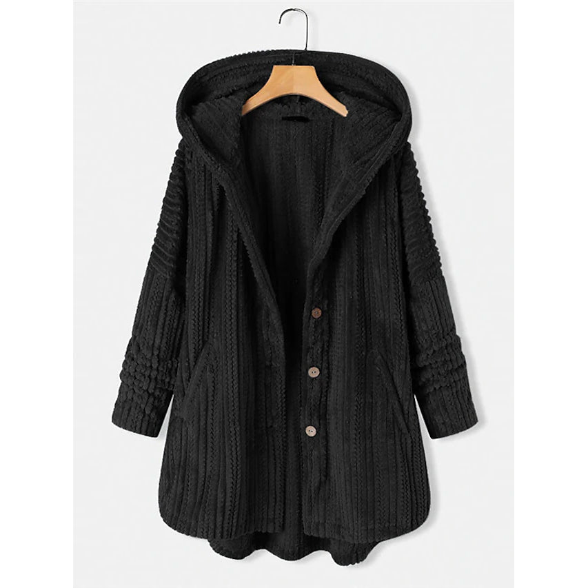 Women's Plus Size Coat Button Pocket 2025 Unisex Online