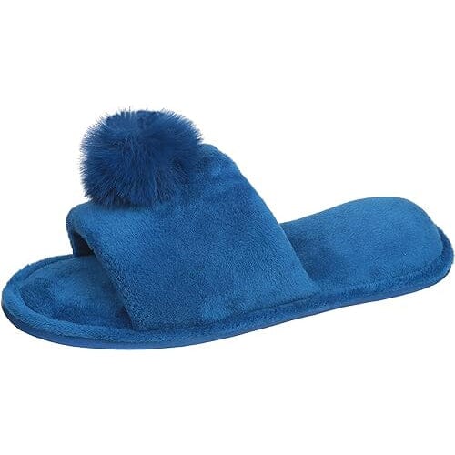 Pupeez Girl's Slipper Lovely Velvet Pom-pom Open Toe Kids House Slides Real For Sale