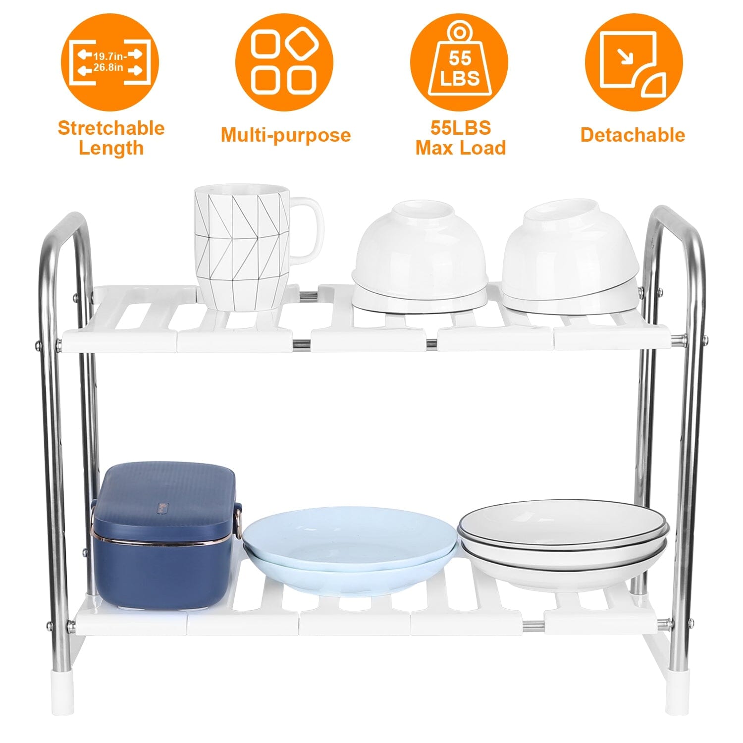 2-Tier Under Sink Organizer Retractable Kitchen Rack Holder Reliable Cheap Online