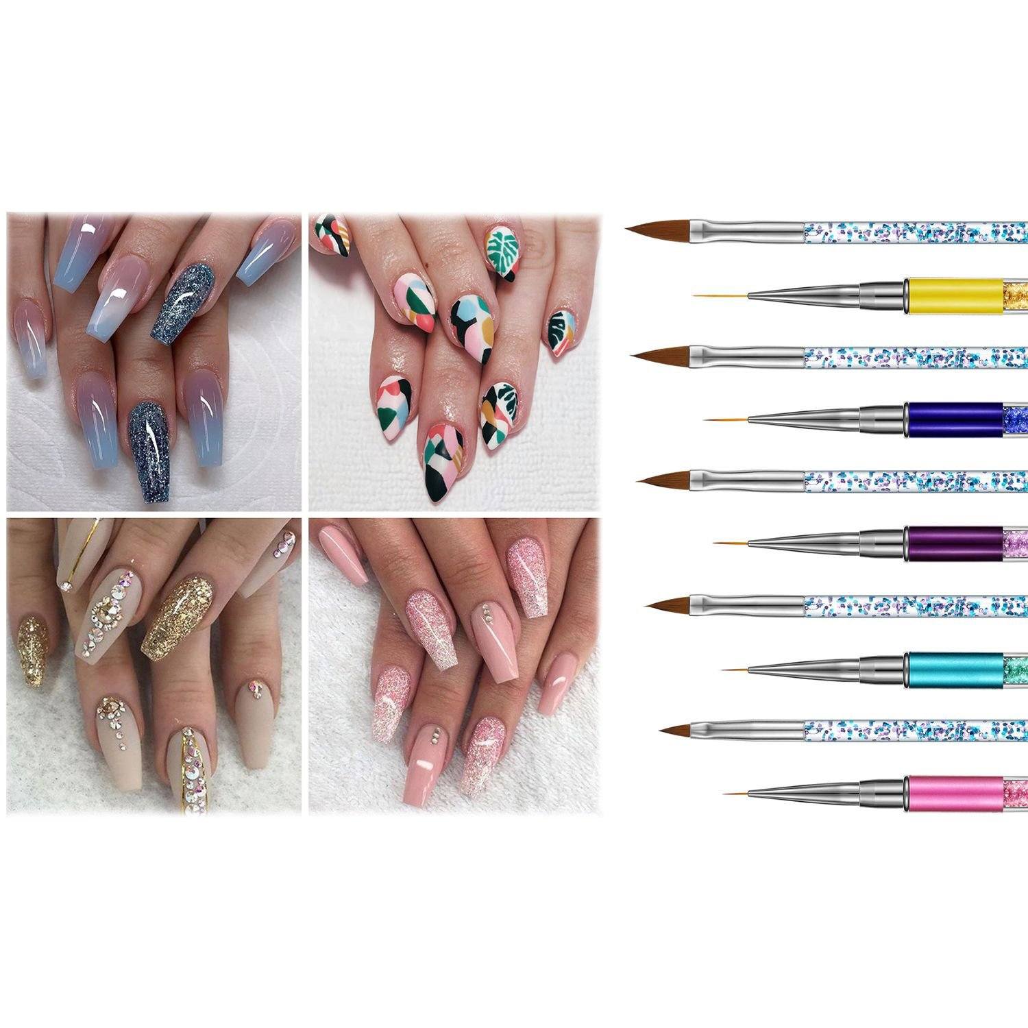 10-Pack: Premium Silicone 3D Nail Art Liner and Brushes Set Enjoy For Sale